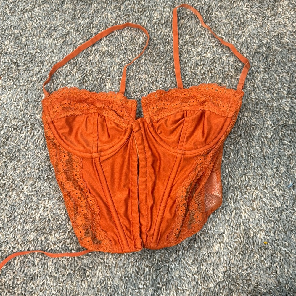 Edited orange corset top